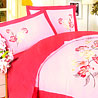 Cotton Satin 4 pieces Embroidered Bedsheet Set