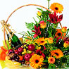 Champagne with flowers