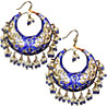 Blue Lacquer Hoop Earrings